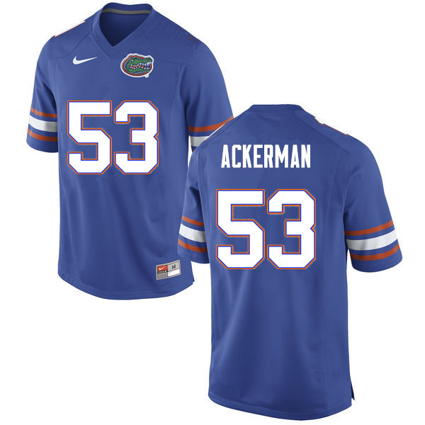 Men #53 Brendan Ackerman Florida Gators College Football Jerseys Sale-Blue